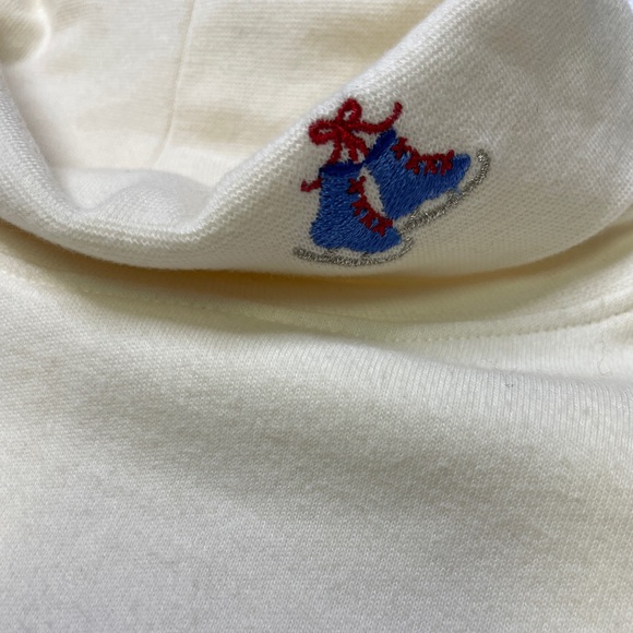 Cream Holiday Editions Ice Skates Mockneck Shirt Size XXL - Picture 2 of 8